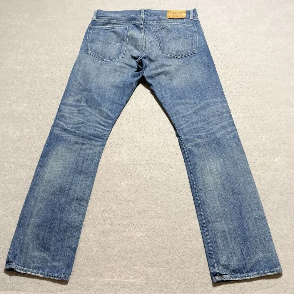 Polo Ralph Lauren Jeans Mens Size 32 Blue Varick Slim Fit Denim Dark Wash